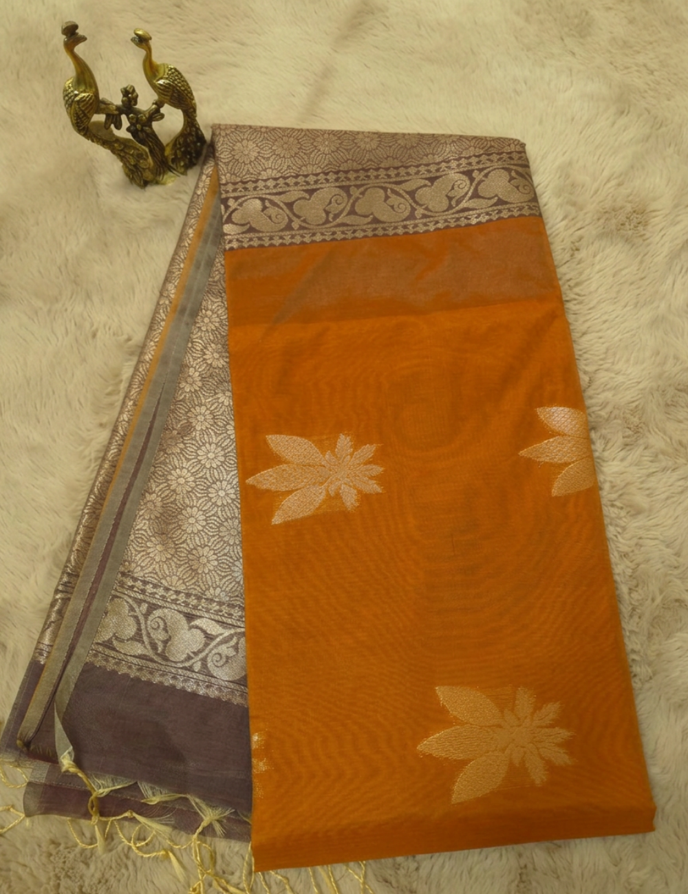 Premium Kota Silk Cotton Saree – Mustard Yellow | Beige Rich Gold Zari Woven Border