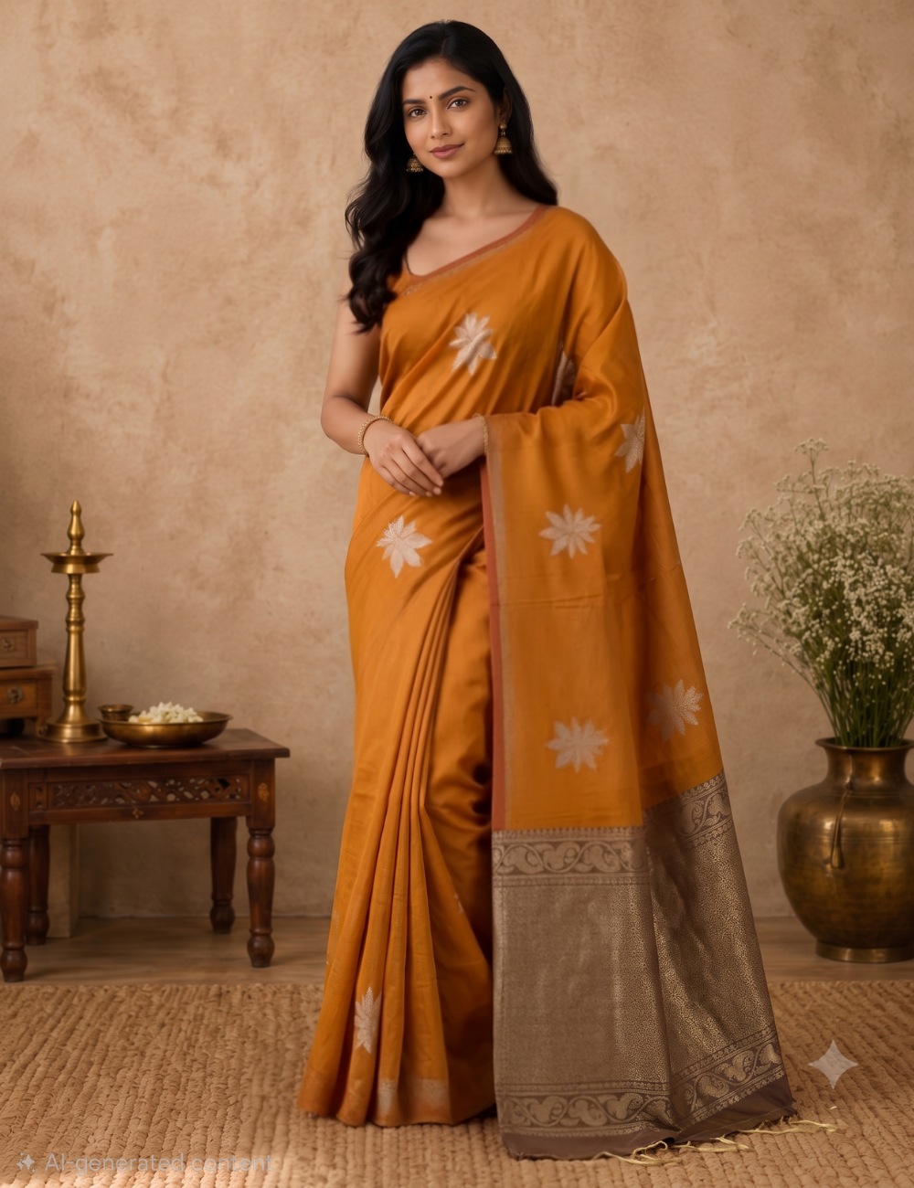 Premium Kota Silk Cotton Saree – Mustard Yellow | Beige Rich Gold Zari Woven Border