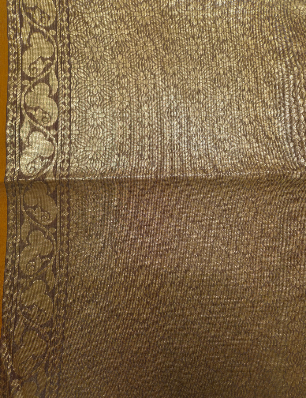 Premium Kota Silk Cotton Saree – Mustard Yellow | Beige Rich Gold Zari Woven Border