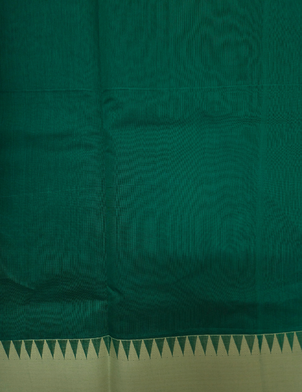 Premium Kota Cotton Saree – Emerald Green with Beige Woven Border