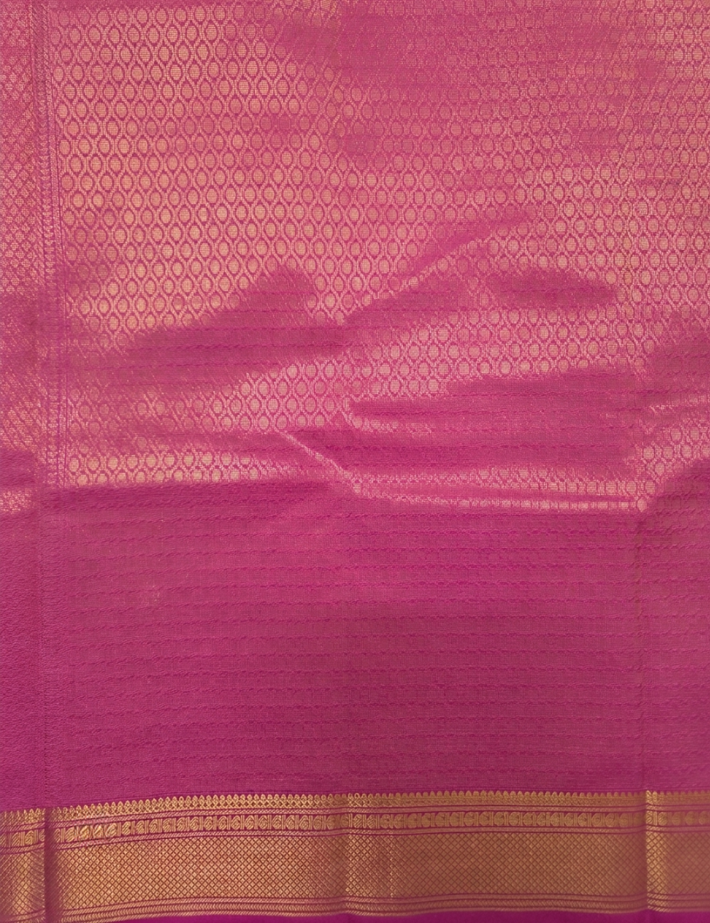 Premium Kanchi Semi Soft Silk Saree - Bubblegum Pink with Rich Gold Zari woven
