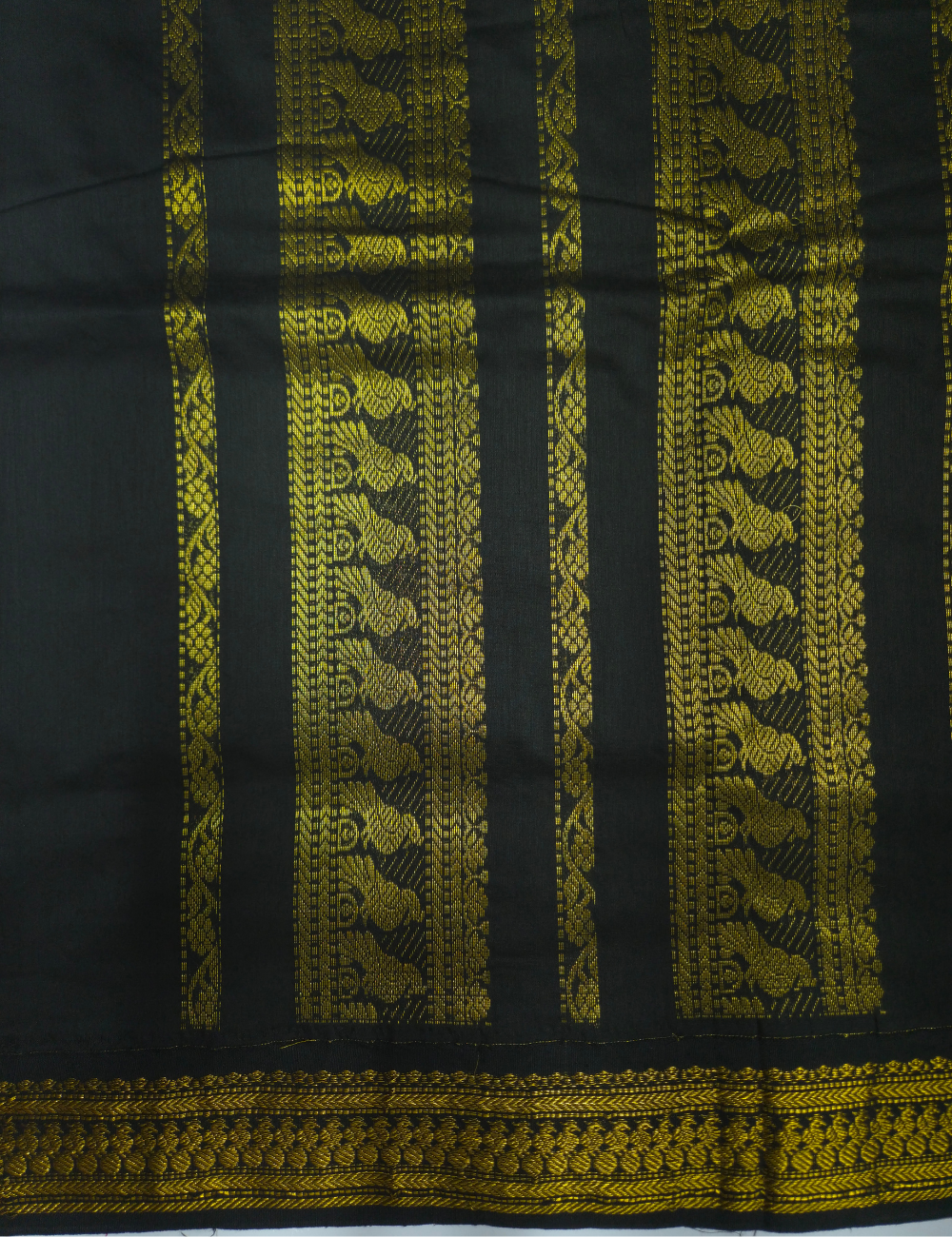 Kalyani Cotton Saree – Crimson Red with Black Gold Zari Woven Border