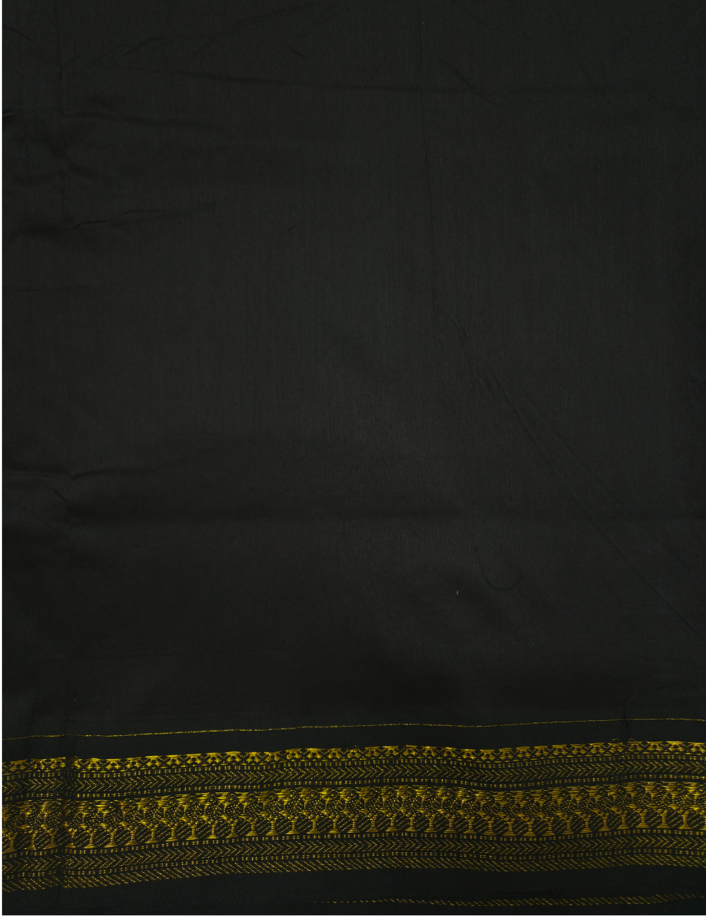 Kalyani Cotton Saree – Crimson Red with Black Gold Zari Woven Border