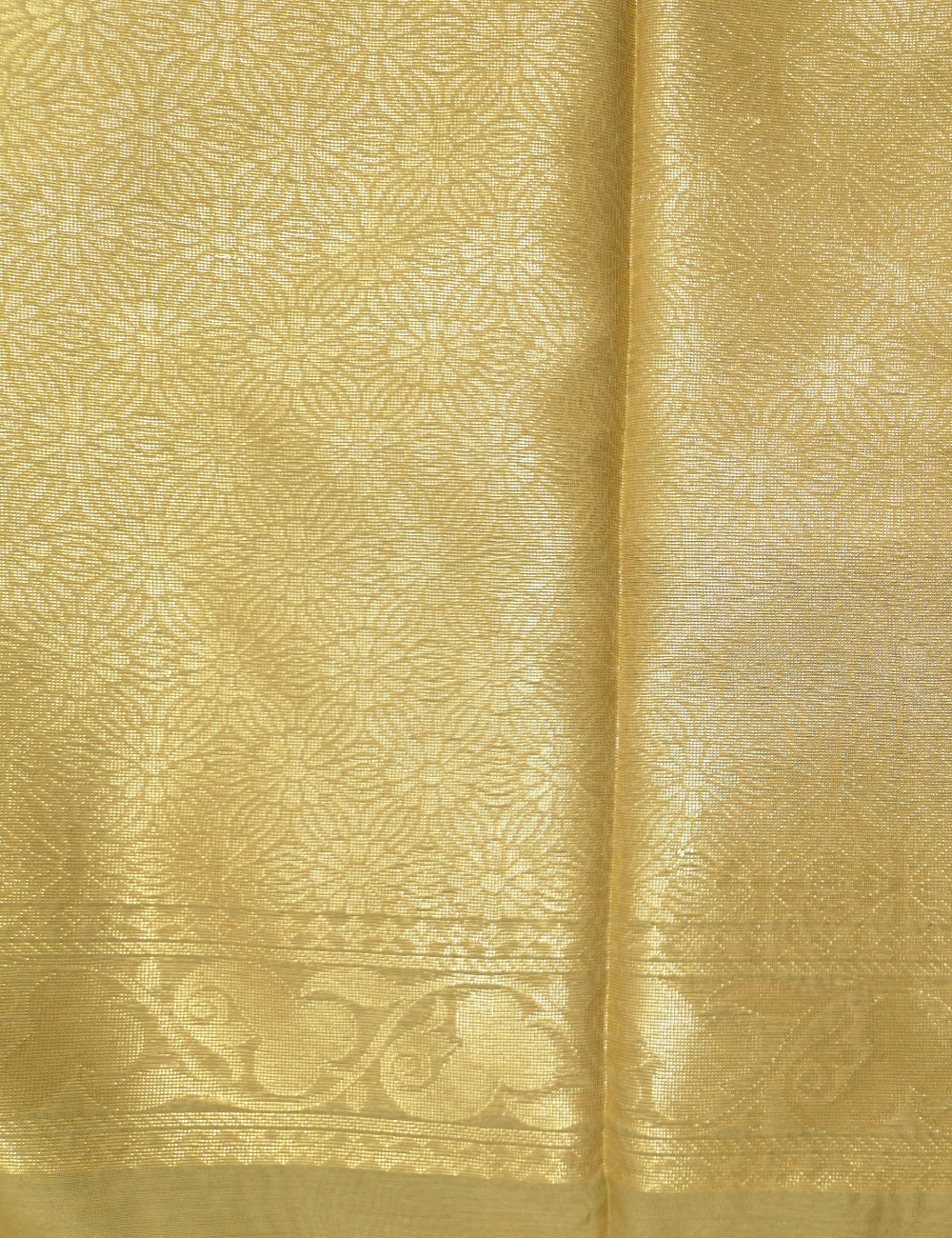 Premium Kota Silk Cotton Saree – Aqua Mint with Beige Rich Gold Zari Woven Border