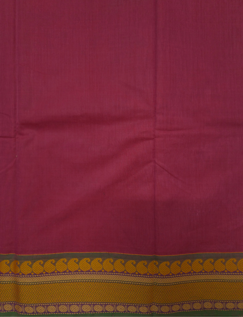 Pure 80s Kanchi Cotton Saree – French Rose | Mustard Thread Woven Border