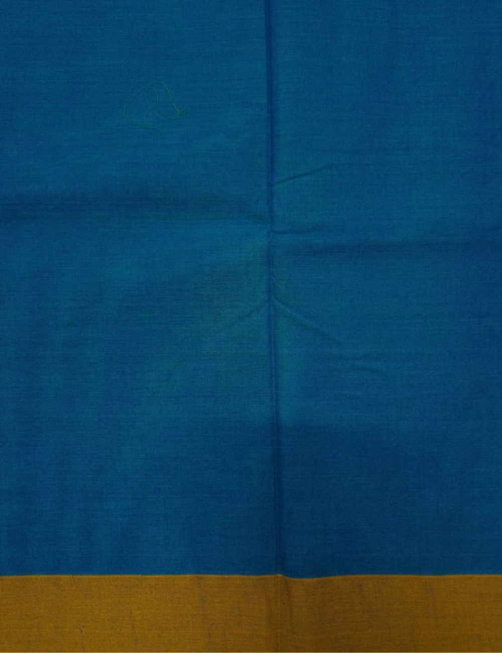 Pure 80s Kanchi Cotton Saree – Peacock Green | Mustard Thread Woven Border
