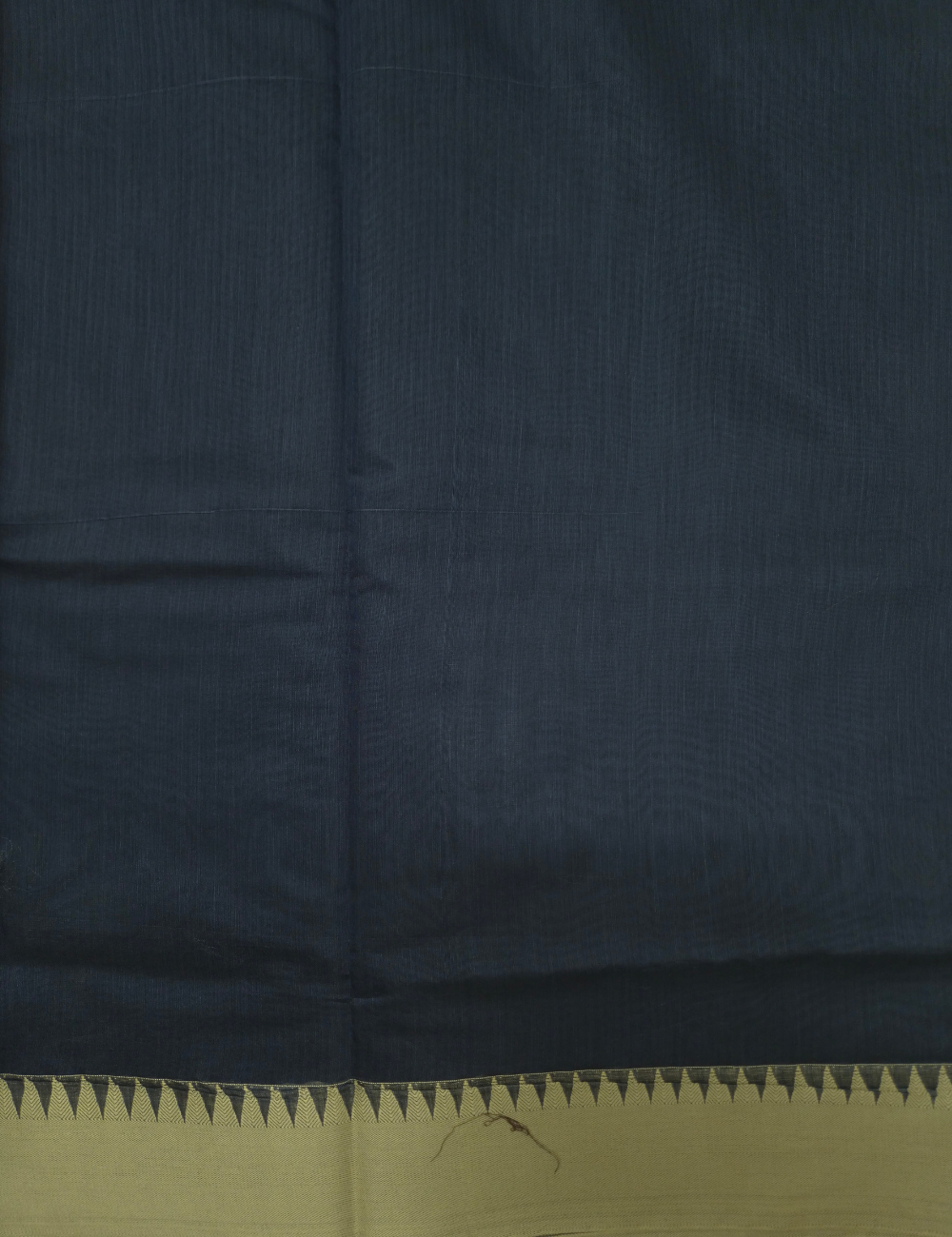 Premium Kota Cotton Saree – Dark Navy Blue | Beige Thread Woven Border