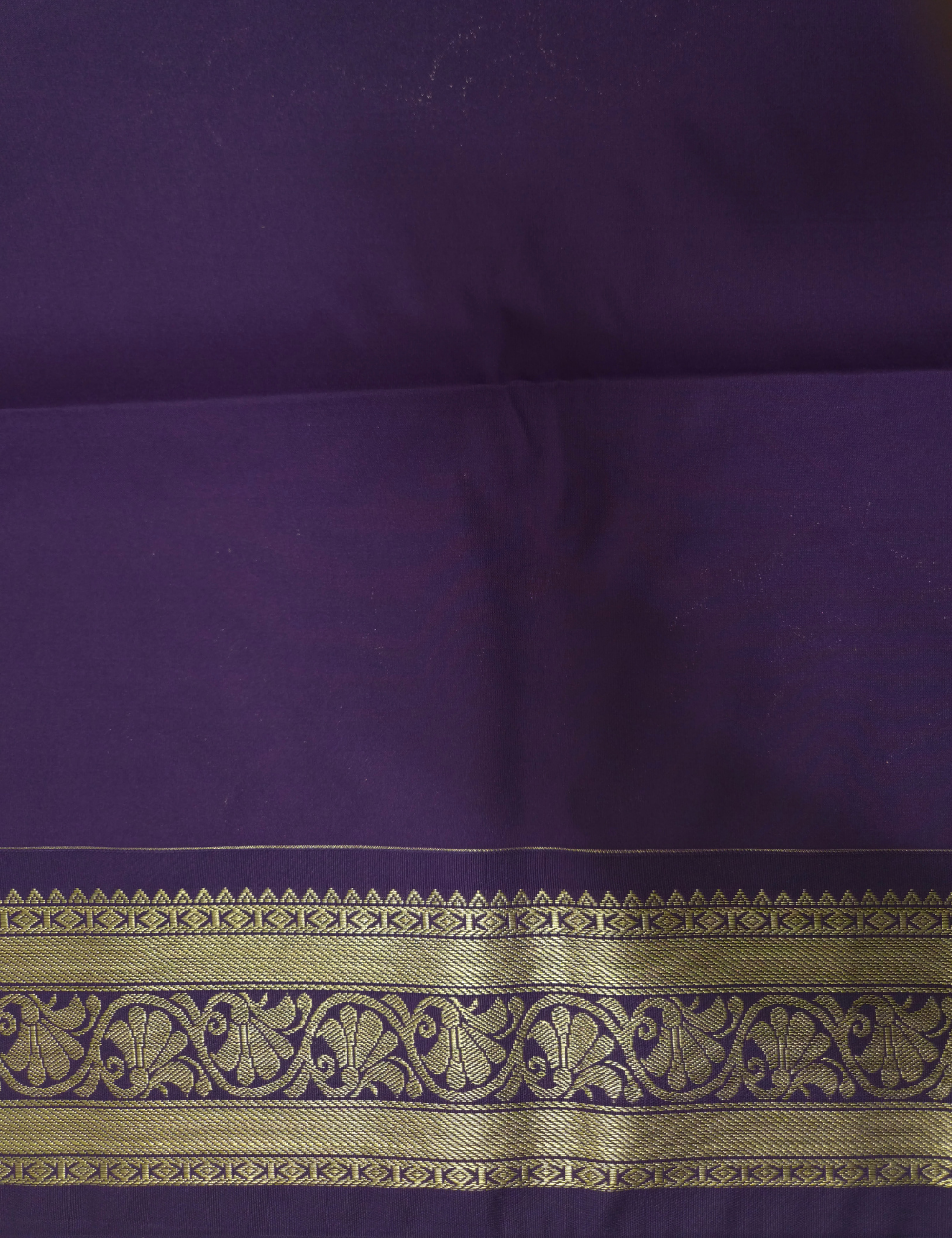 Premium Kanchi Semi Soft Silk Saree – Spring Green | Royal Purple Gold Zari Woven Border